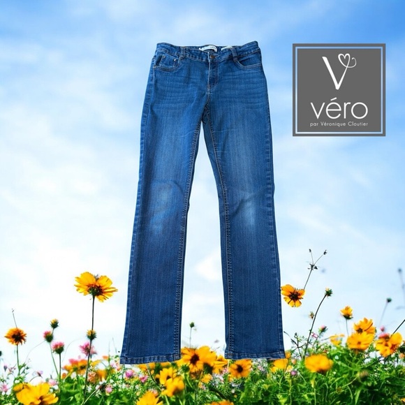 Véro par Véronique Cloutier, Classic Blue Straight-Leg Jeans, Size 8 - Picture 1 of 8
